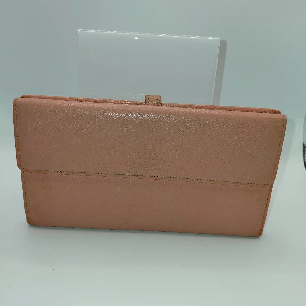 Chanel Pink Caviar Leather button long wallet